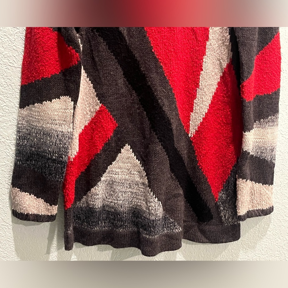 Peck & Peck Beautiful Gray & Red Color Block Tuni… - image 7